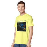 Unisex Wood Waid Web Connection T-Shirt made from sustainable organic cotton, featuring a printed design, by Kawaii Therapy Shop.